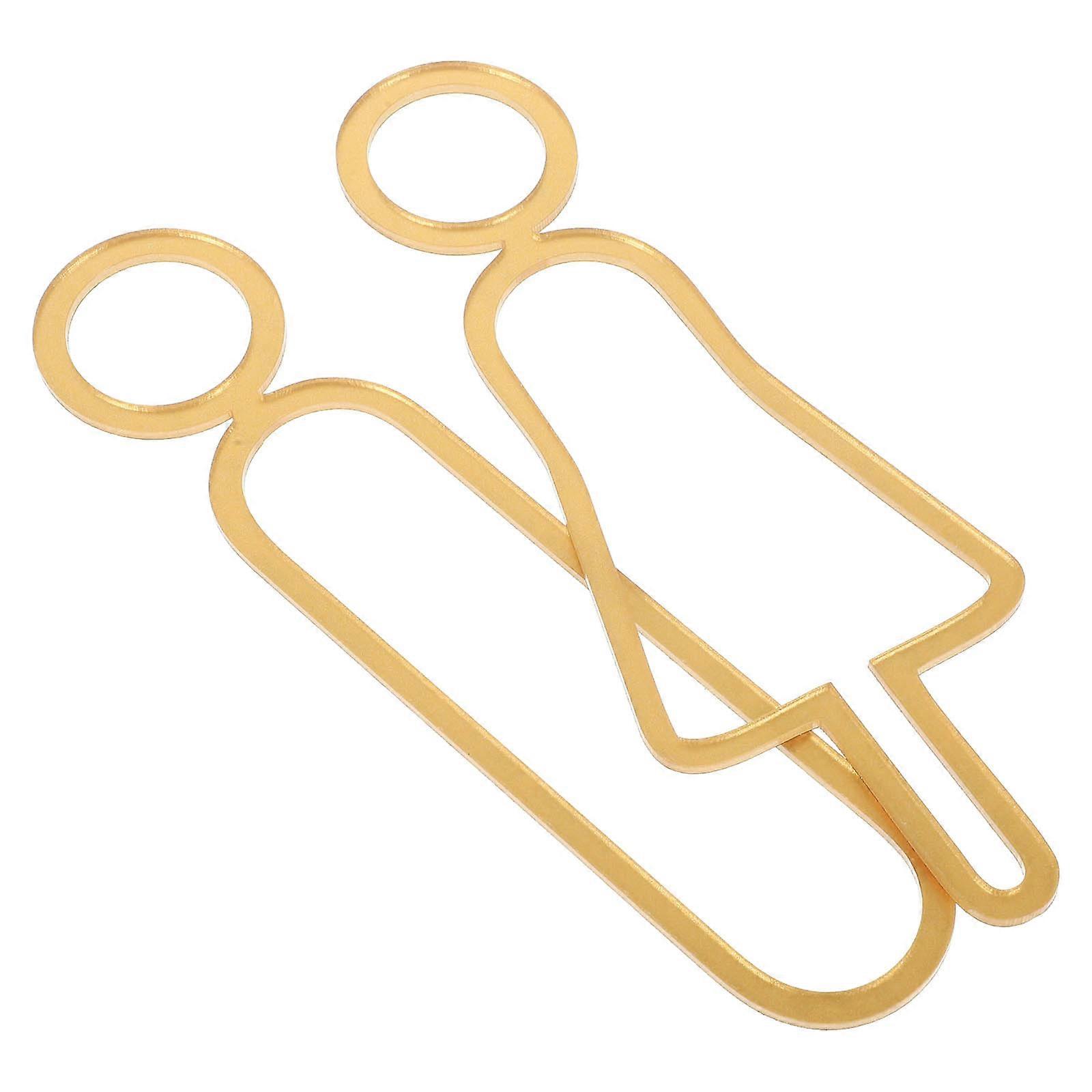 Bathroom Identification Restroom Signs for Public Facilities Acrylic Golden 2Pcs