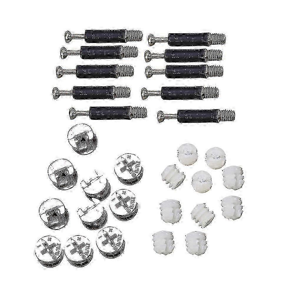 24 Sets Furniture Hardware Kit with Cam Lock Nuts, Screws, Dowels & Camlock Connectors
