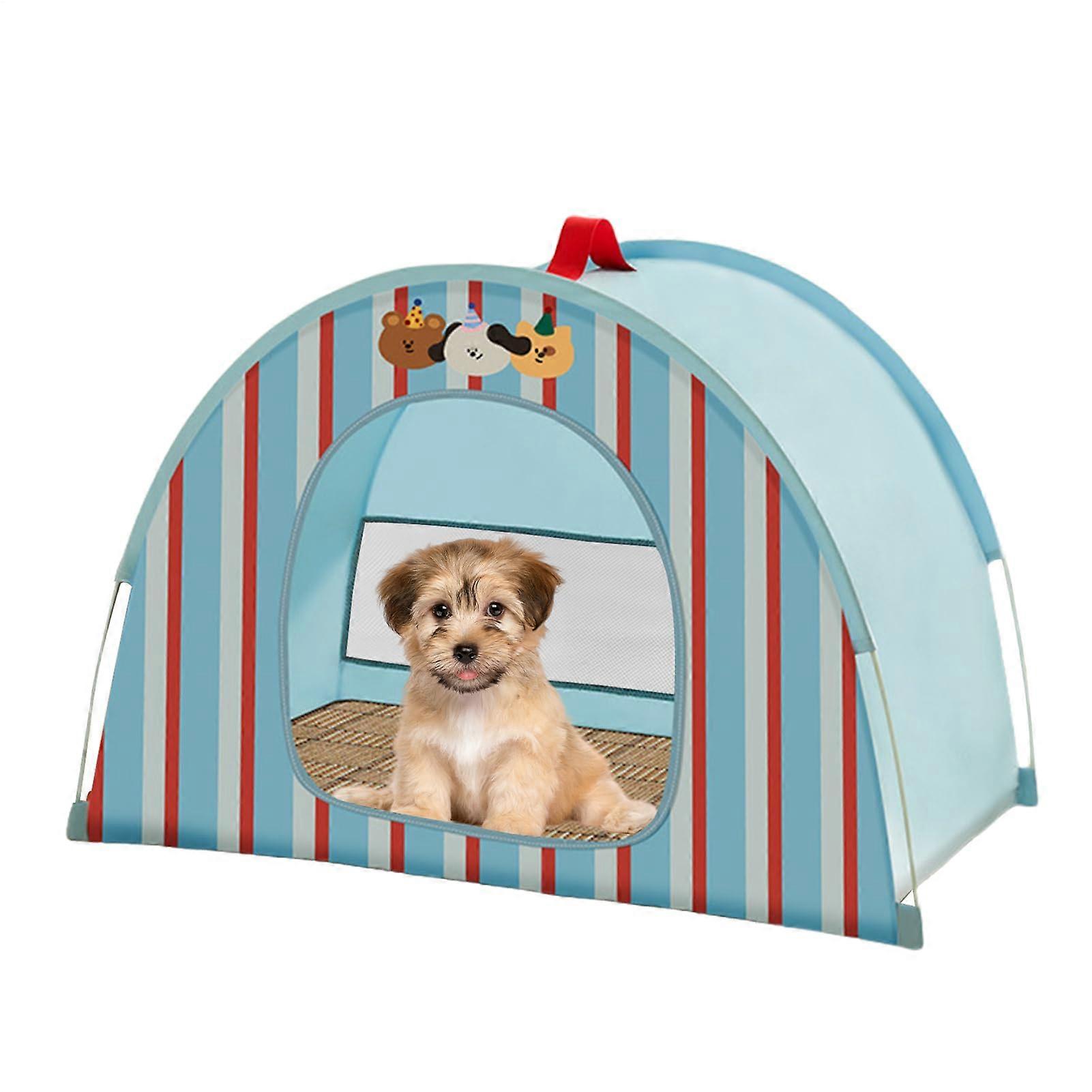 Cat Tent Outdoor Waterproof Folding Kennel for Small Dogs Kittens and Bunnies - Breathable Washable Blue House with Ventilation