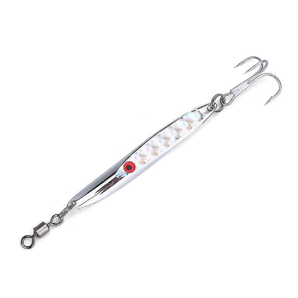 Lures Sequins Metal Bass Hard Spoon Bait Jig Lure Artificial Hook (Silver 21g)