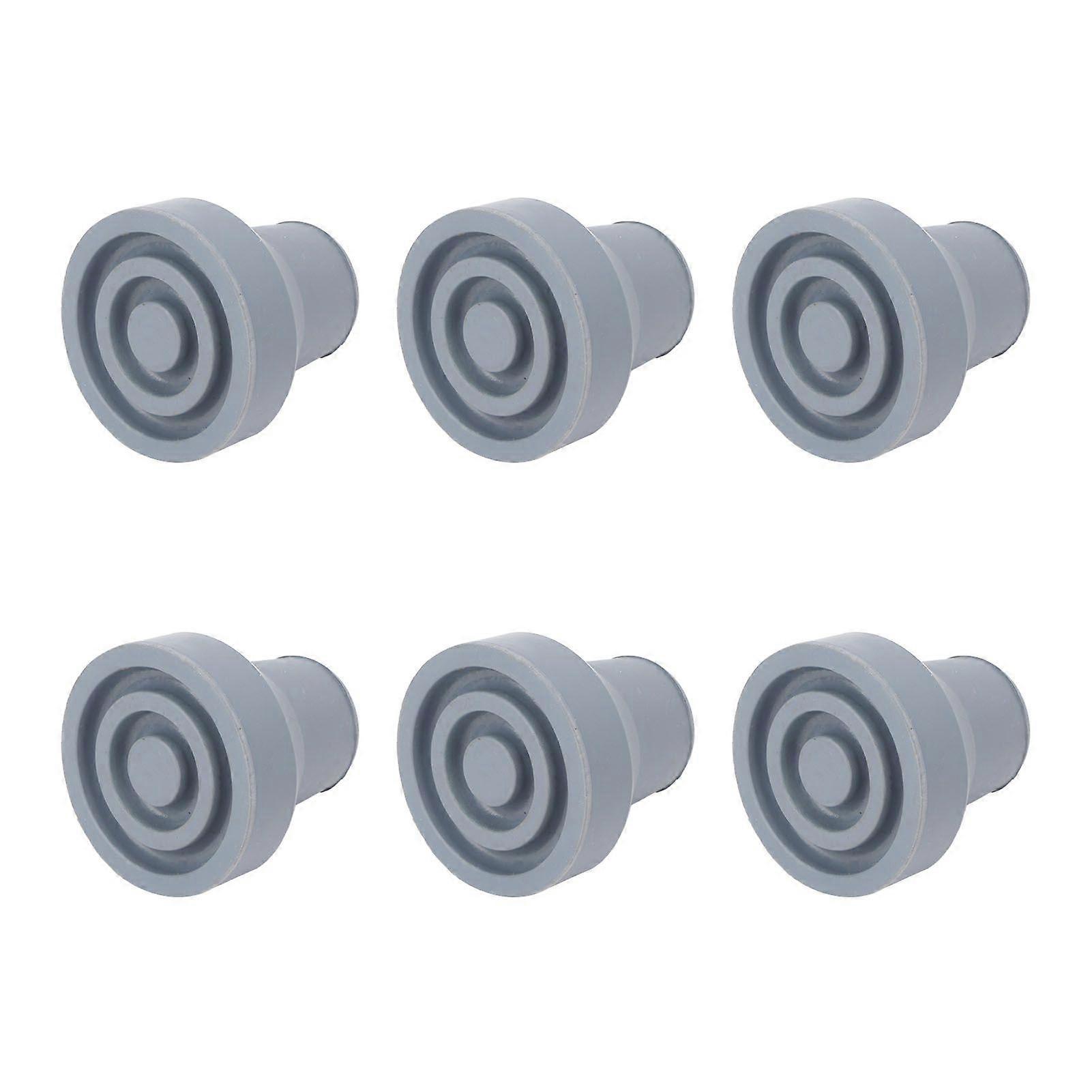 Inner Diameter 16mm 6pcs Rubber Cane Tips Wear Proof Stable Heavy Duty Soft Rubber Crutch Tips Replacement