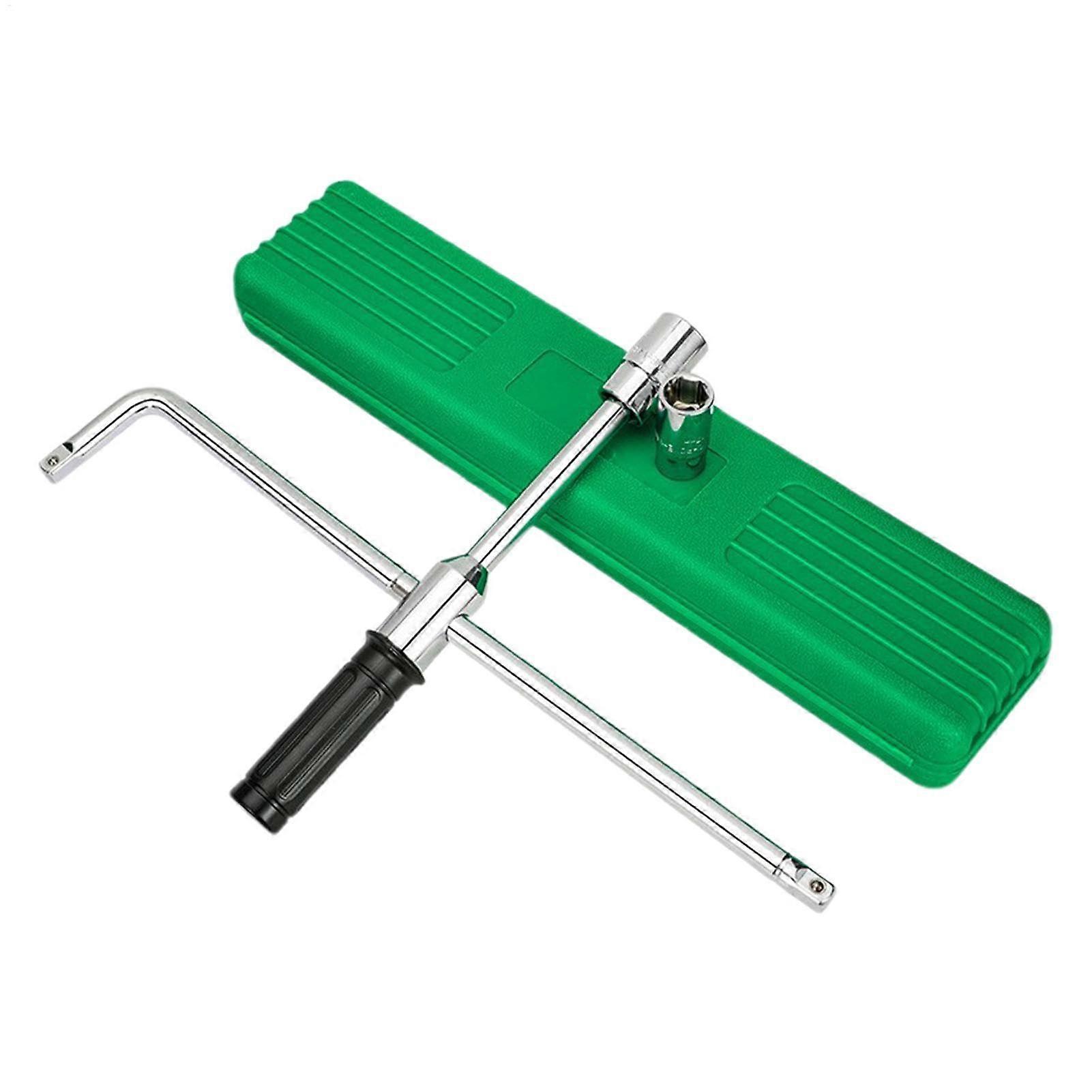 Professional Lug Nut Wrench MultiSize Wrench Socket Set, 17.32 X 11.22 Inches, Wheel Nut Removal Kit, Storage Box, Green
