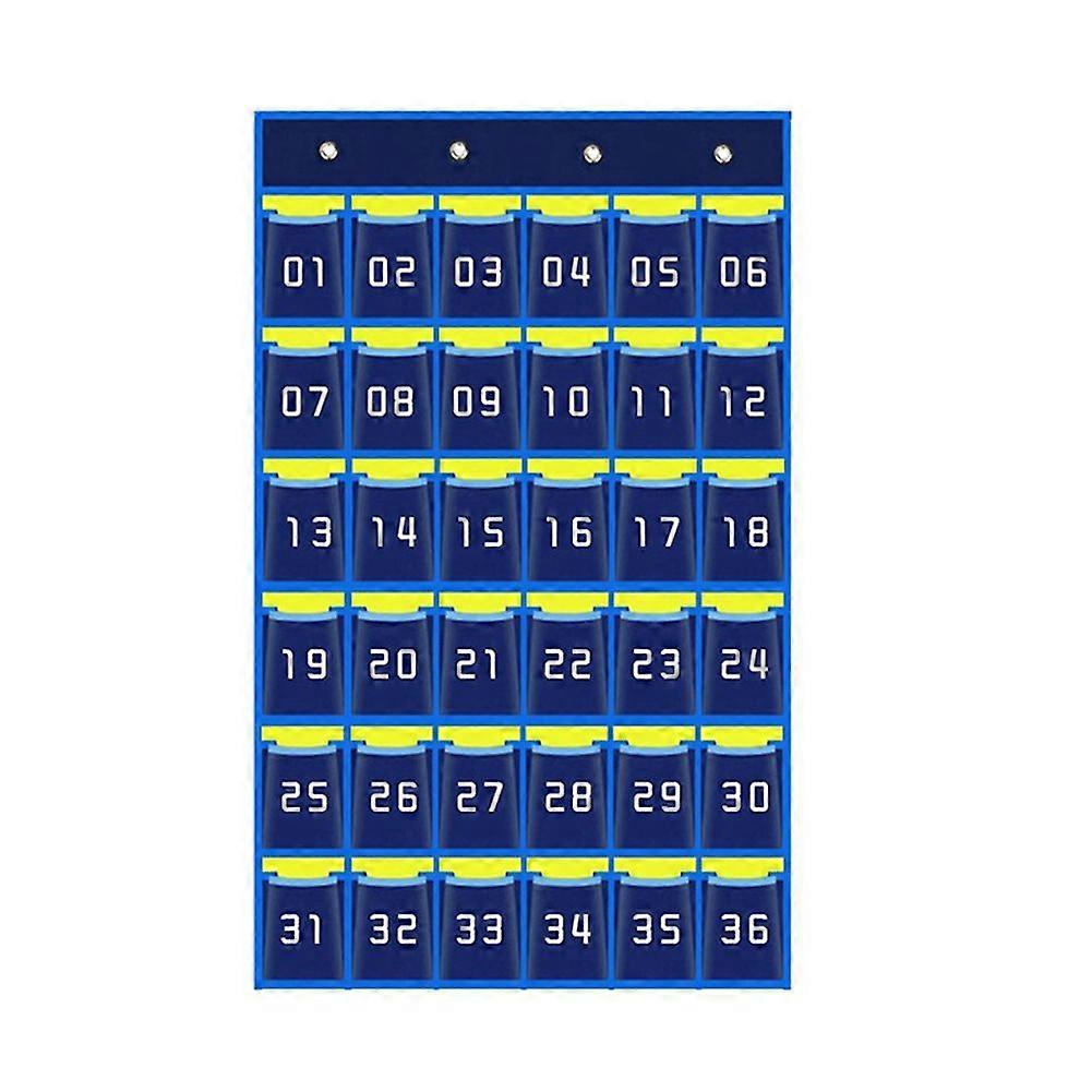 36 Numbered Pockets Chart Cell Phone Hanging Organizer Hanging Storage Bag for Classroom Calculator