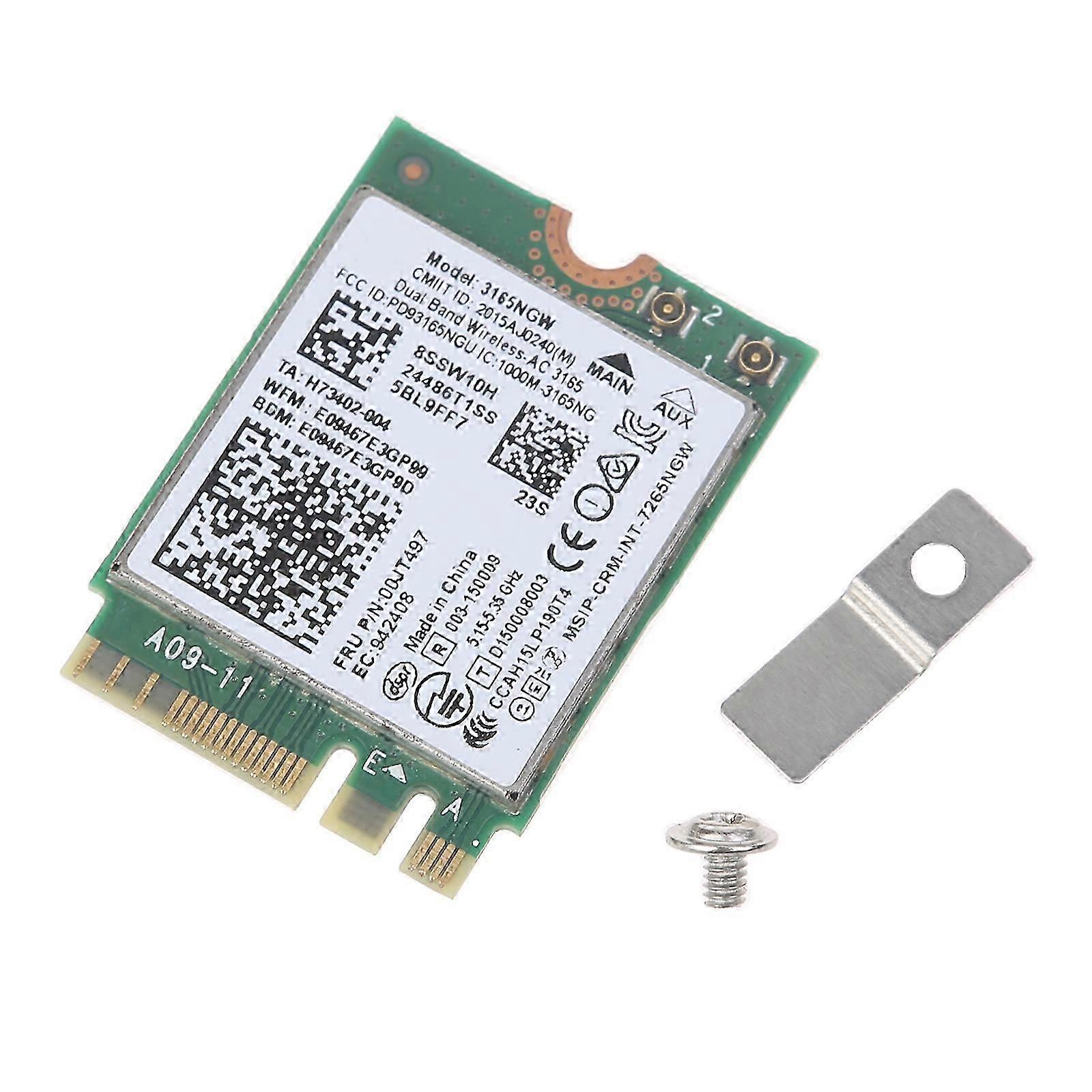 For Wireless-AC 3165 3165NGW Dual Band Wi-Fi NGFF for M.2 Interface Bluetooth-compatible 4.0 WiFi Card for Thinkpads