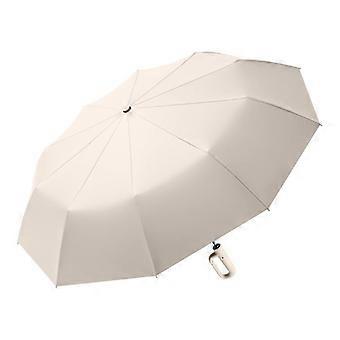 Reise Folding Golf Paraply 10 ribber Automatisk Åpne / Lukk, Lett Kompakt Bærbar Ryggsekk Bil Parasoll Utendørs, Sol / Regn, Anti 99 UV-beskyttelse UPF