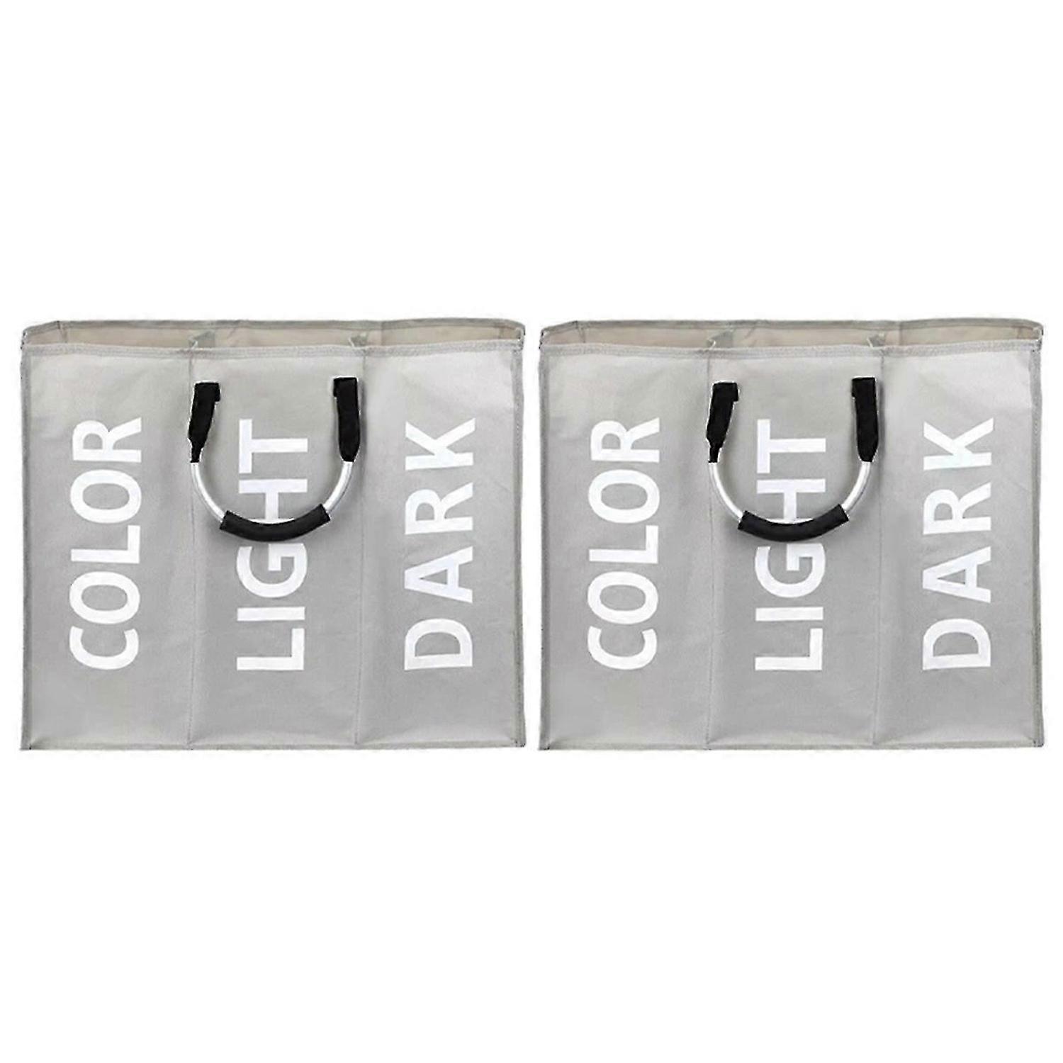 Divided Foldable Laundry Basket Bag Dirty Clothes Laundry Basket A