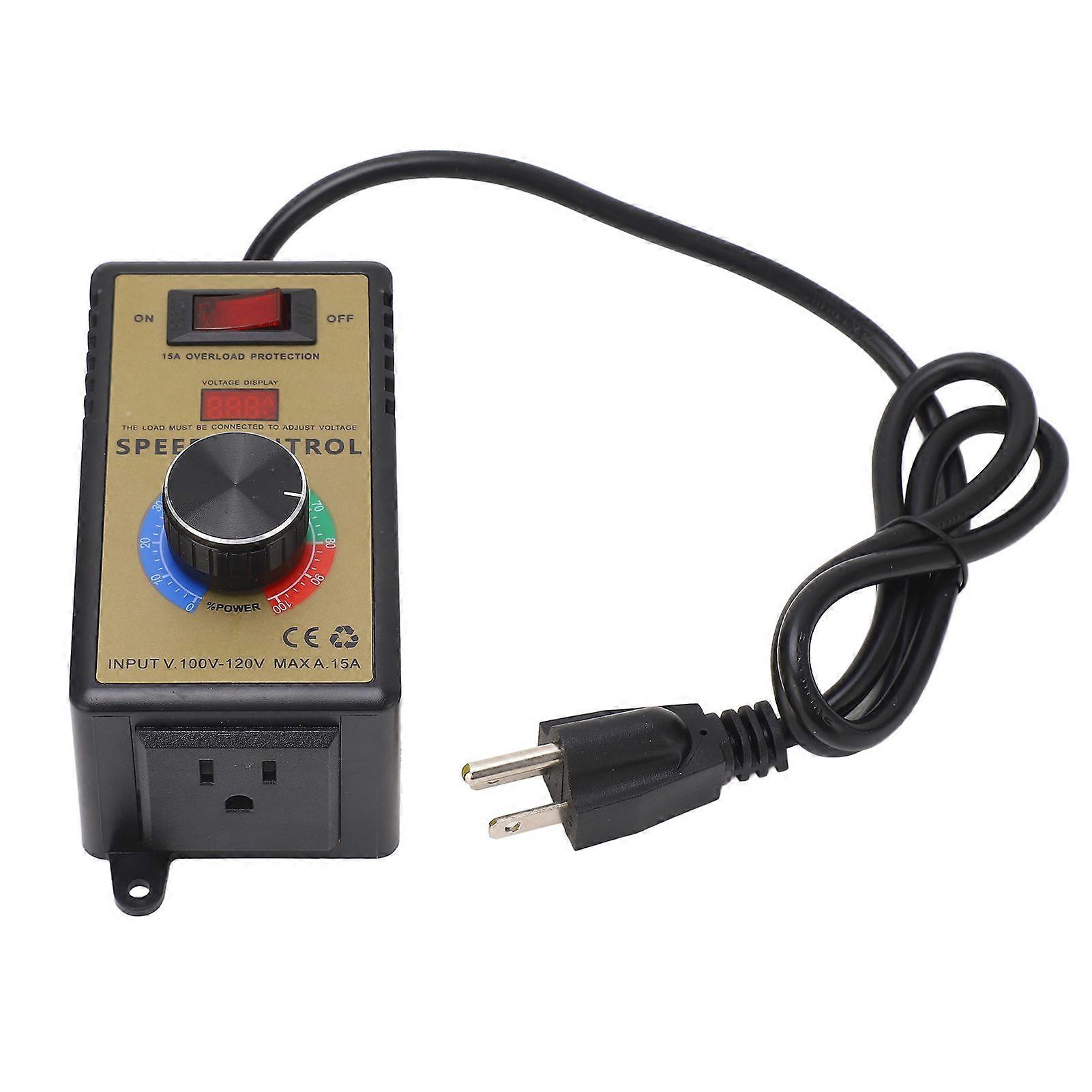 Speed Regulator Motor Fan Controller Stepless Speed Control Switch 15A Overload Protection  AC
