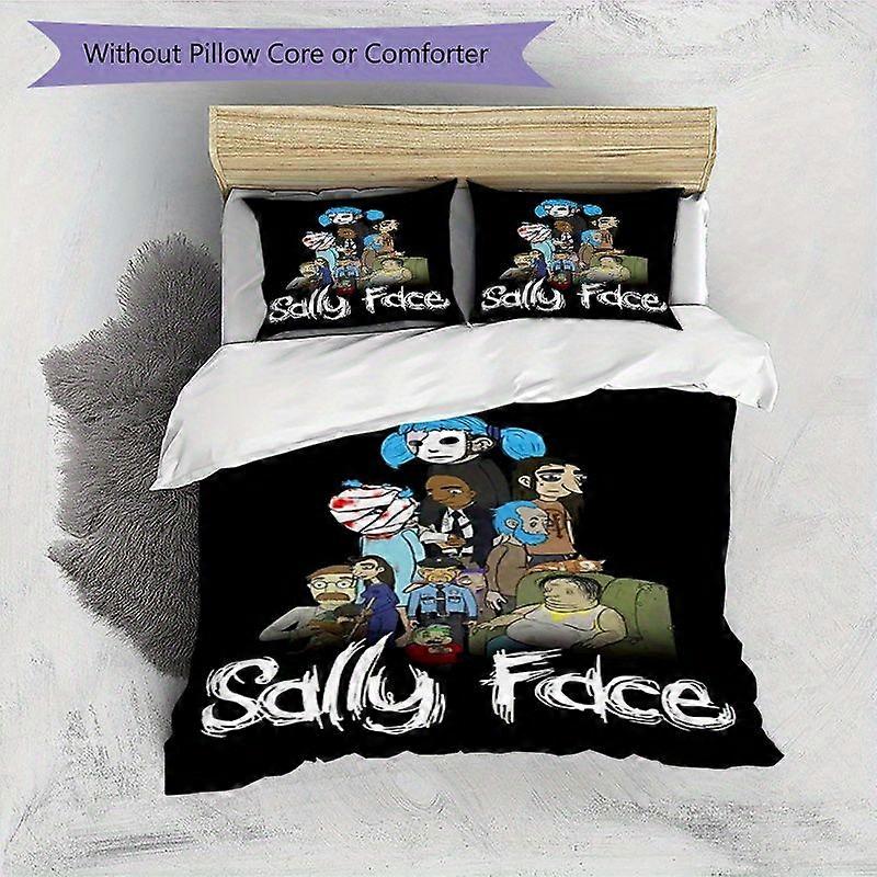 TE938 3pcs Sally Game Bedding Set of Three, Quilt Cover and Pillowcases, Multi-Color Print, Suitable for All Seasons, Ideal for Home and