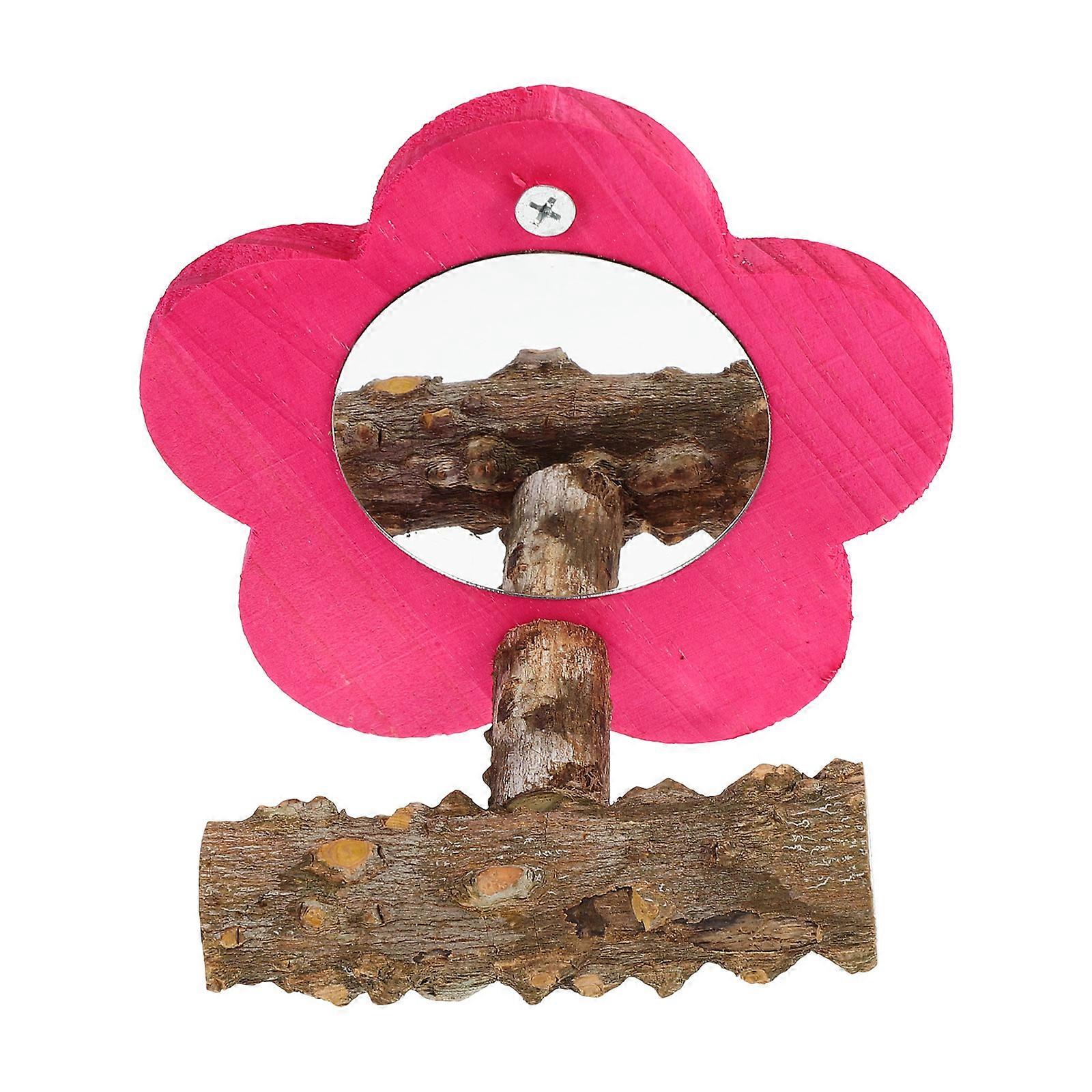 Parrot Mirror Bird Mirror Toy with Perch for Pet Use 2Pcs