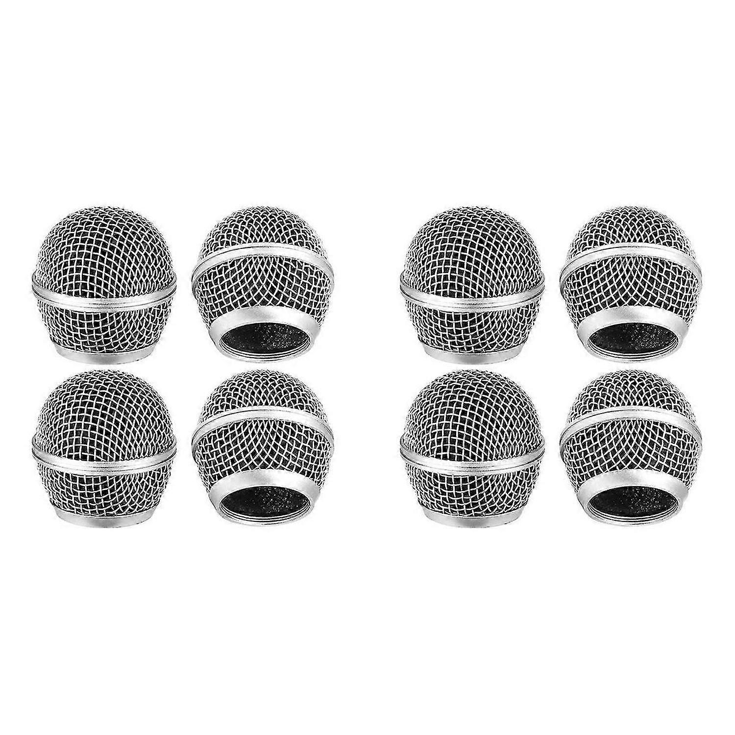 4PCS Mic Grille Replacement for Wireless Mic&Wired Mics, Silver