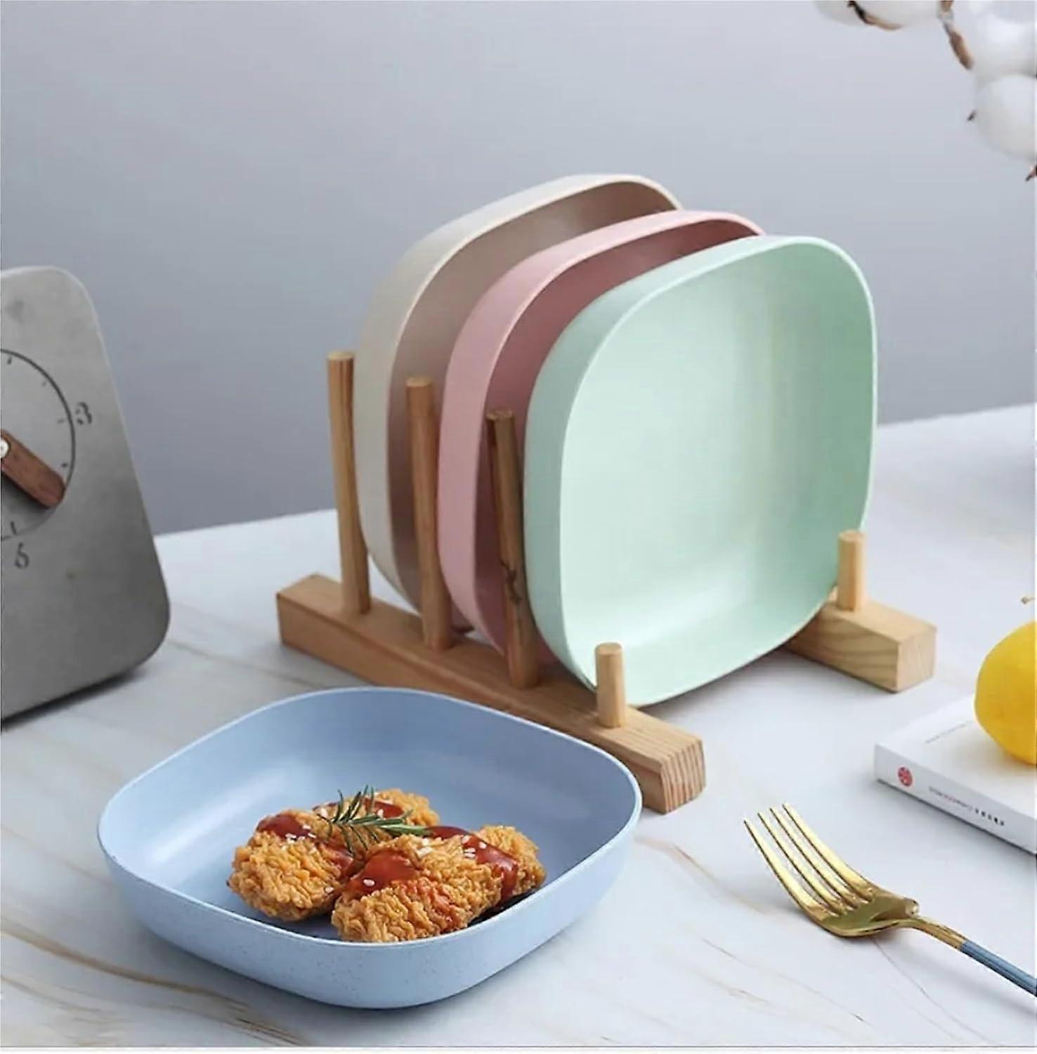 Dessert Plate 4Piece Set Circular Plates For Cake Fruit Salad Family Picnic Tableware