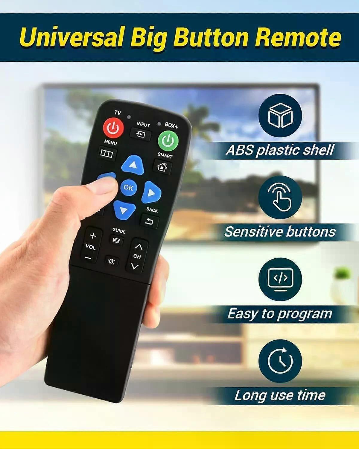 New Universal For Seniors Learning Functions Big Button TV DVD Remote Control