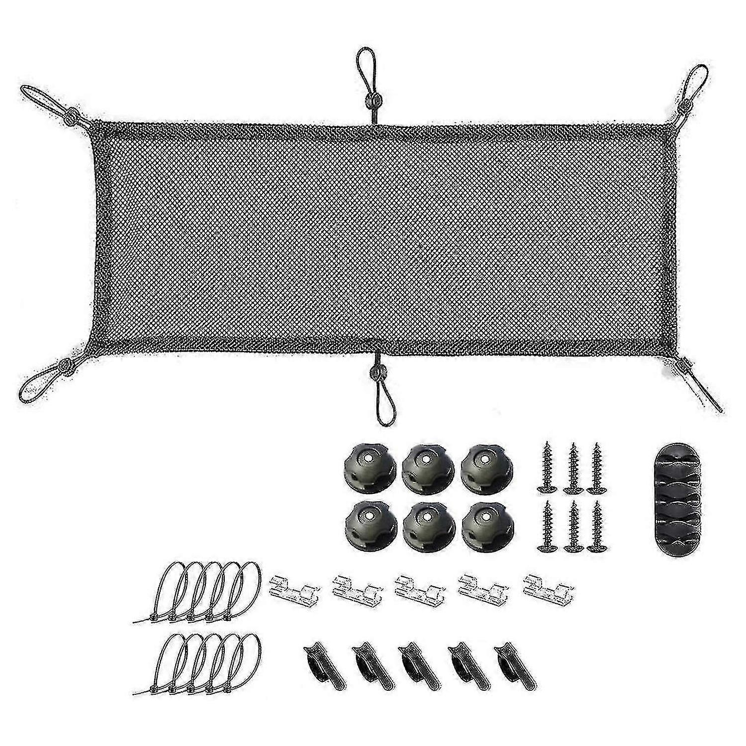 Under Desk Cable Management Net, Under Table Cord Management Mesh Organizer Flexible Wire Hiders 50-AE