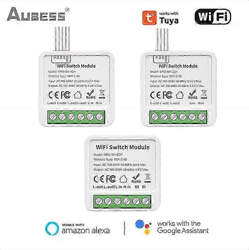 Tuya WIFI Smart Switch Module Smart Life 1/2/3/4 Gang 2 Way Control Switch Support Alexa Google Home Alice Voice Control