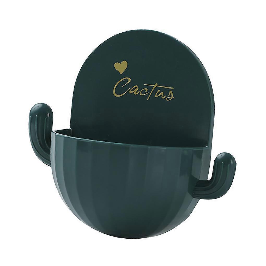 Storage Box Plastic Draining Organizer Wall Mounted Bathroom Container Holder with Hooks