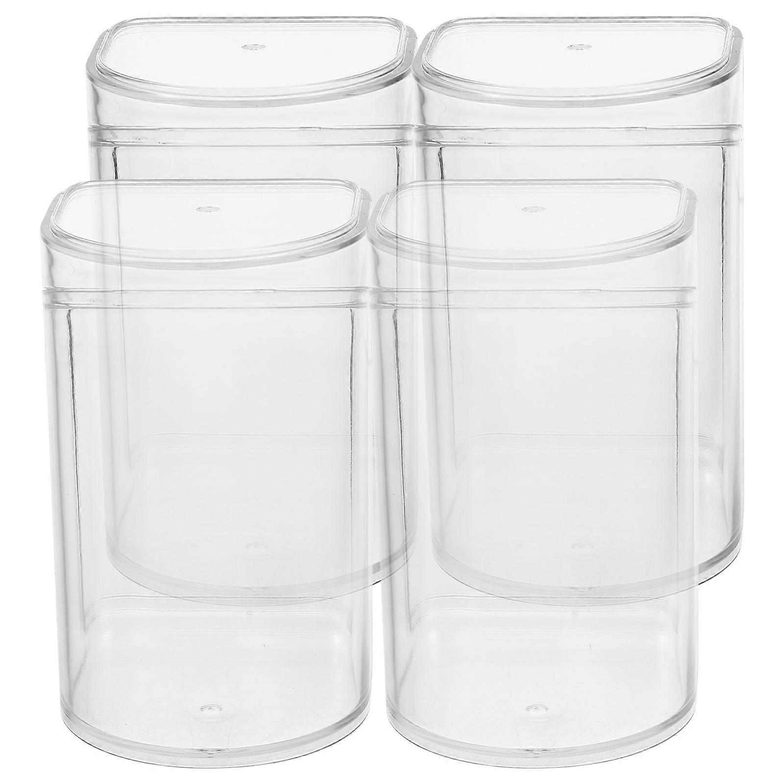 Miniature Display Case Handicraft Showing Box for Storage 4Pcs Transparent