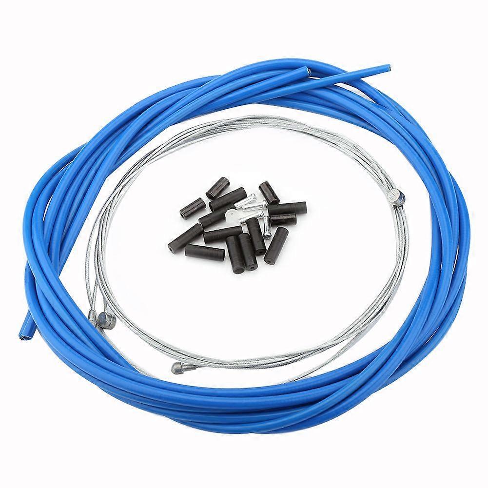 Bike Front Rear Brake Cable Mountain Bicycle Replacement Brake Cable with Housing Set (Blue)