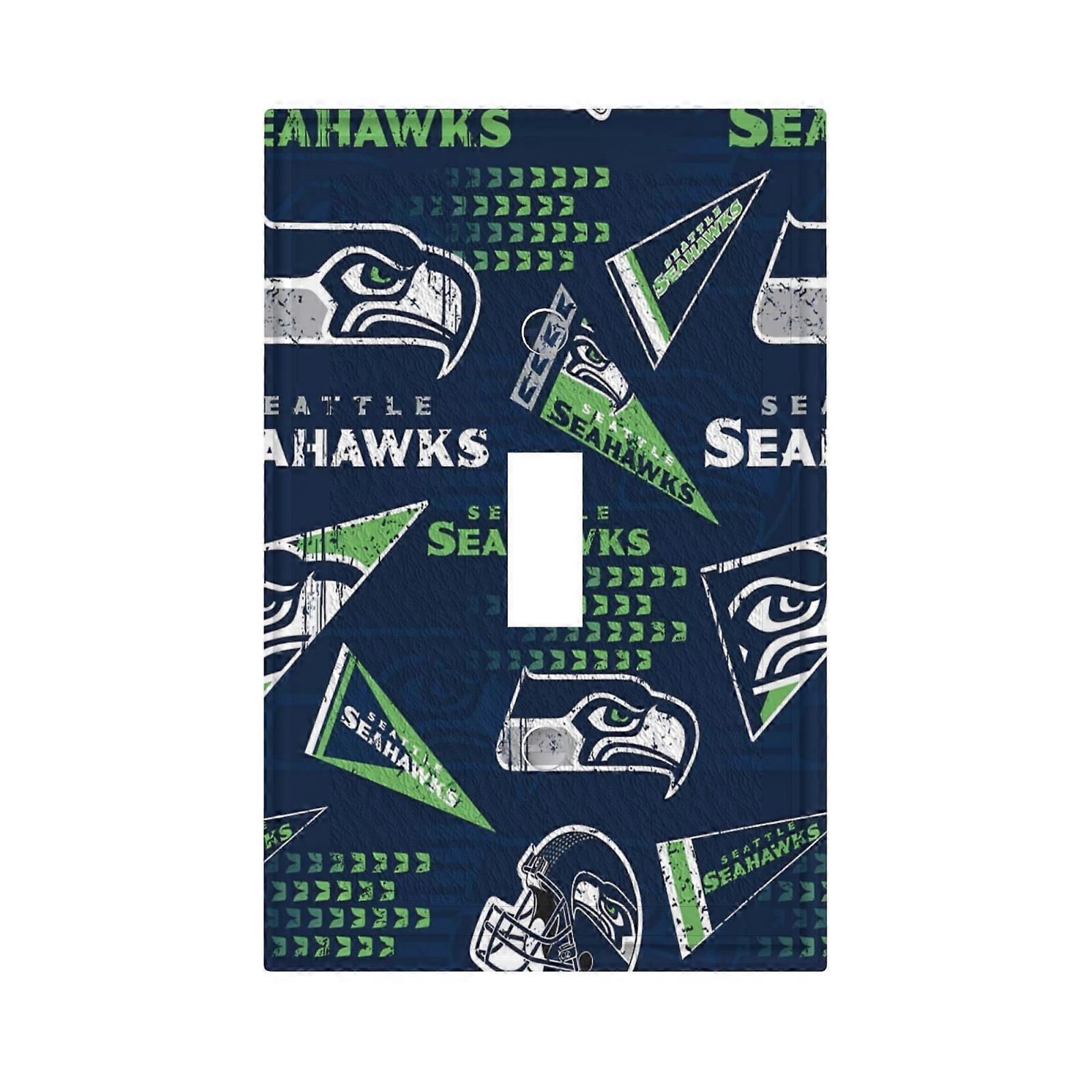Seahawks Switching Lights Single Leather Roman Frame Switch Panel Wall Panel Single Double/Pull Light Switch