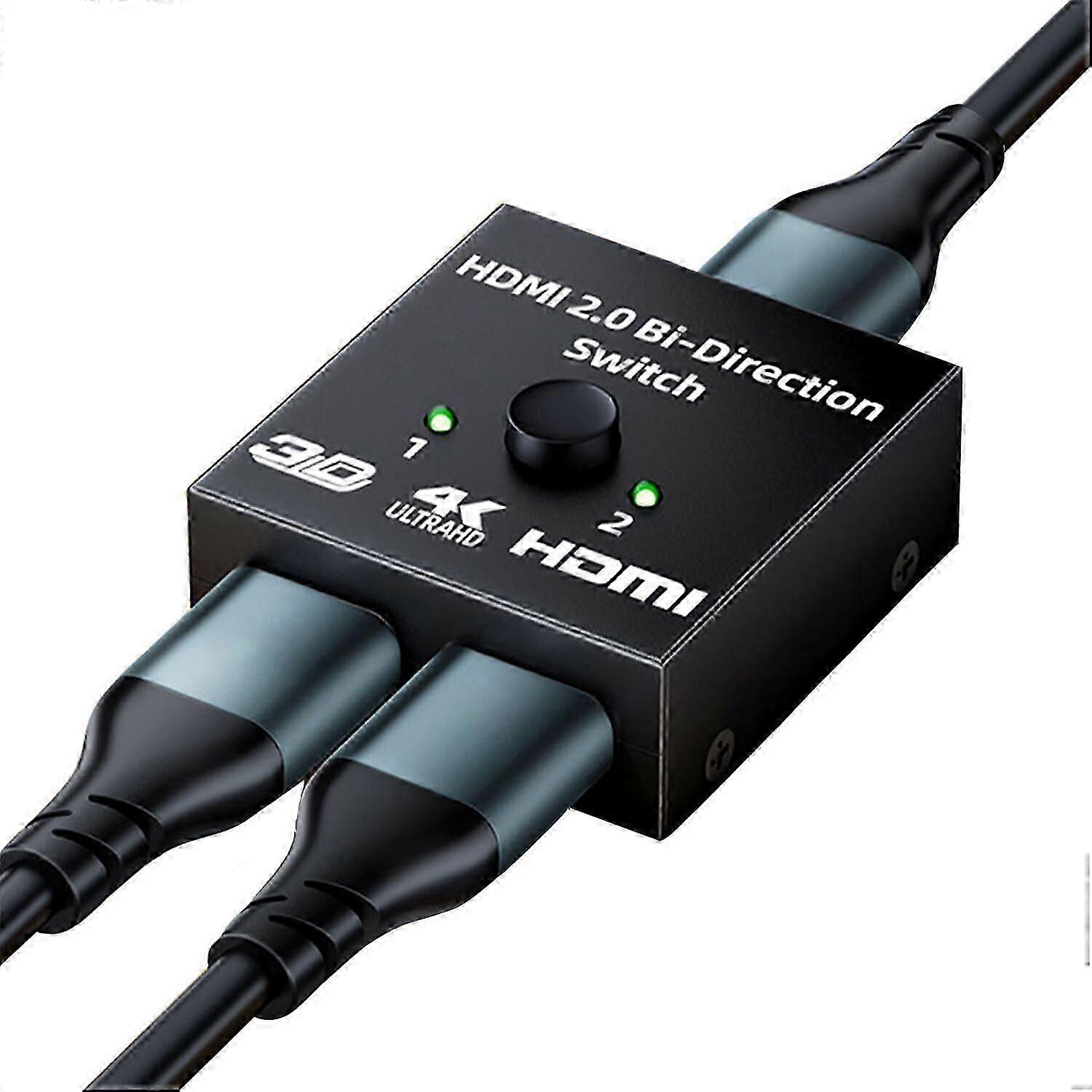 HDMI Switch,4K@60hz HDMI Splitter,  HDMI Switcher 2 in 1 Out, HDMI 2.0 BiDirectional Switch HDMI to HDMI