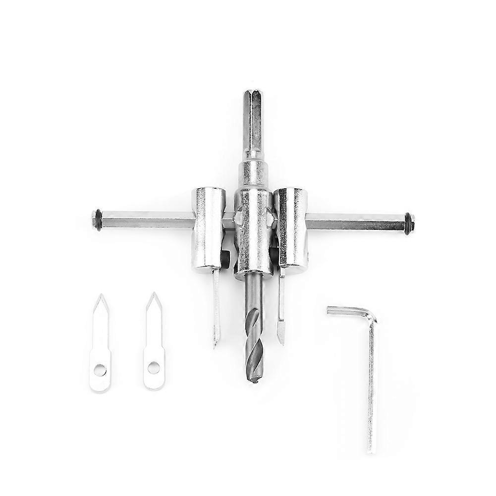 30-120mm Adjustable Silver Circular Hole Saw Drill Bit Set Woodworking DIY Tool