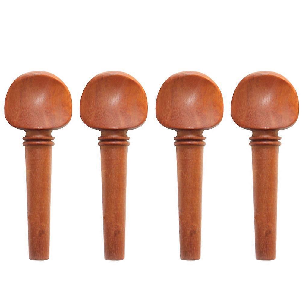 4Pcs Violin Turning Peg Khaki Wood Jujube for Violin Shaft String Button