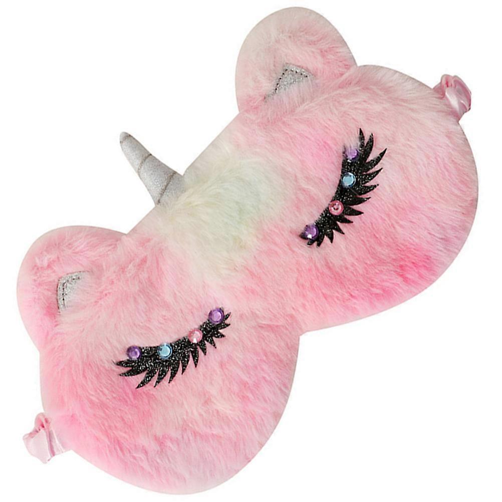 Kids Sleep Mask Unicorn Design 2Pcs Plush Eye Cover for Daily Use