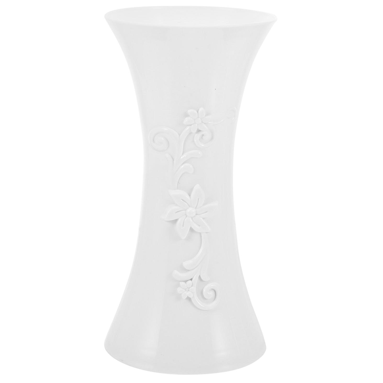 Decorative Plastic Flower Vase 2Pcs White for Flower Display