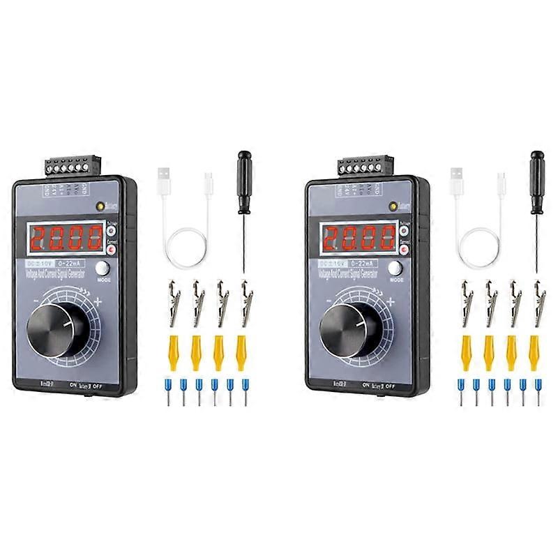 2X 0/4-20MA DC 0-10V Signal Generator,Analog Generator with 4-Digit LCD Display,Accuracy 0.01,for PLC/Panel Testing