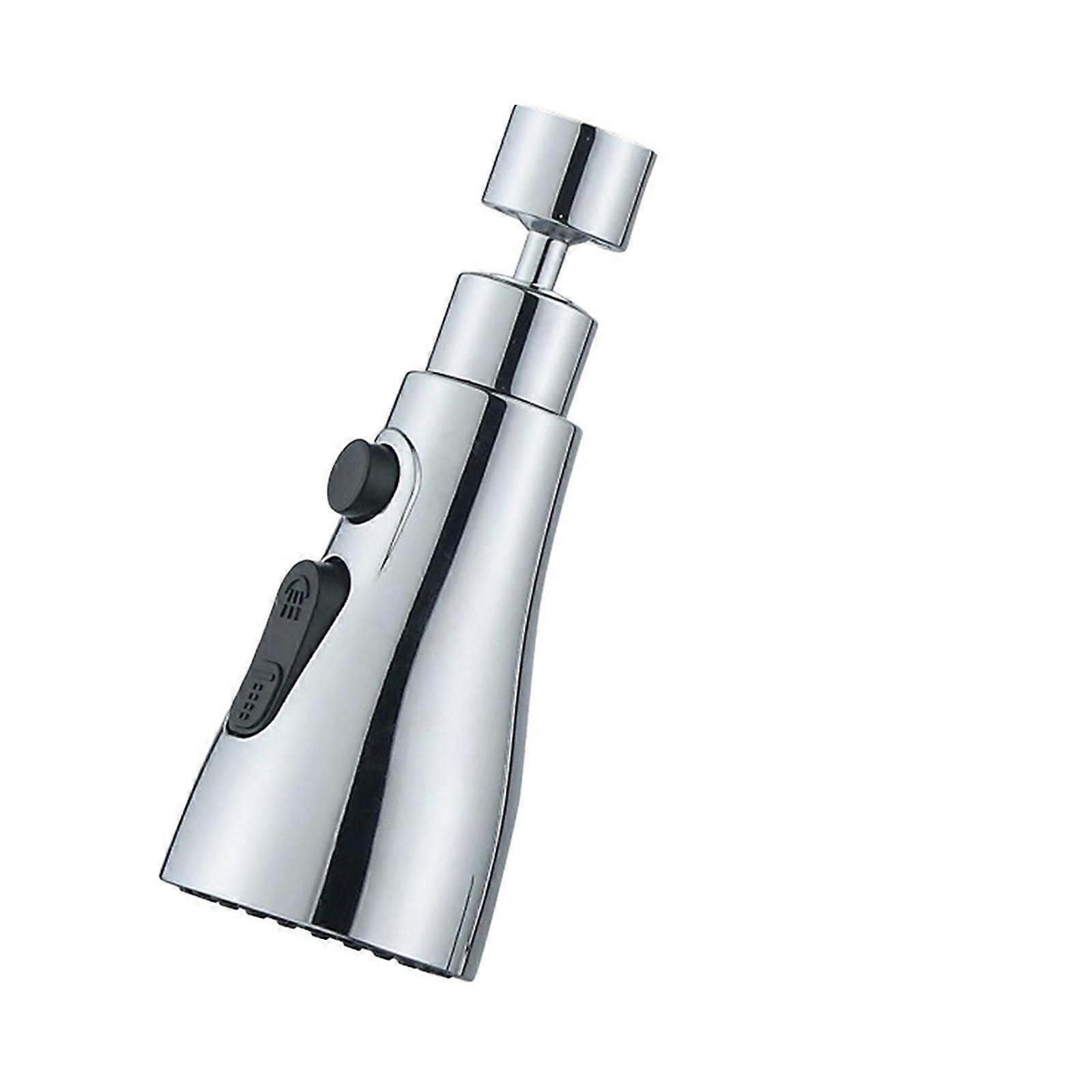 3 In 1 Kitchen Replaceable Faucet Sprayer Nozzle ABS Silver Universal Faucet Compatibility Multifunctional Shower Head