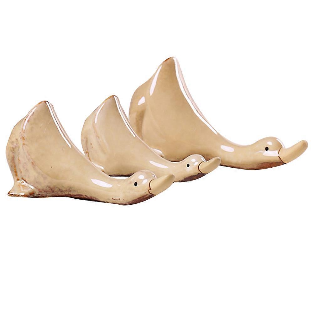 Absorbent Duck Ceramic Adornment for Decor 3Pcs Poolside Ornaments