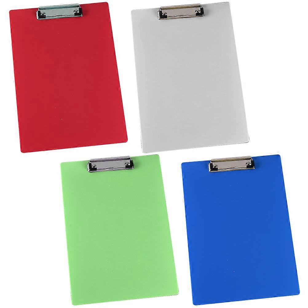 Plastic Writing Board Portable Clipboard for Writing Use 20Pcs Office Document Clips