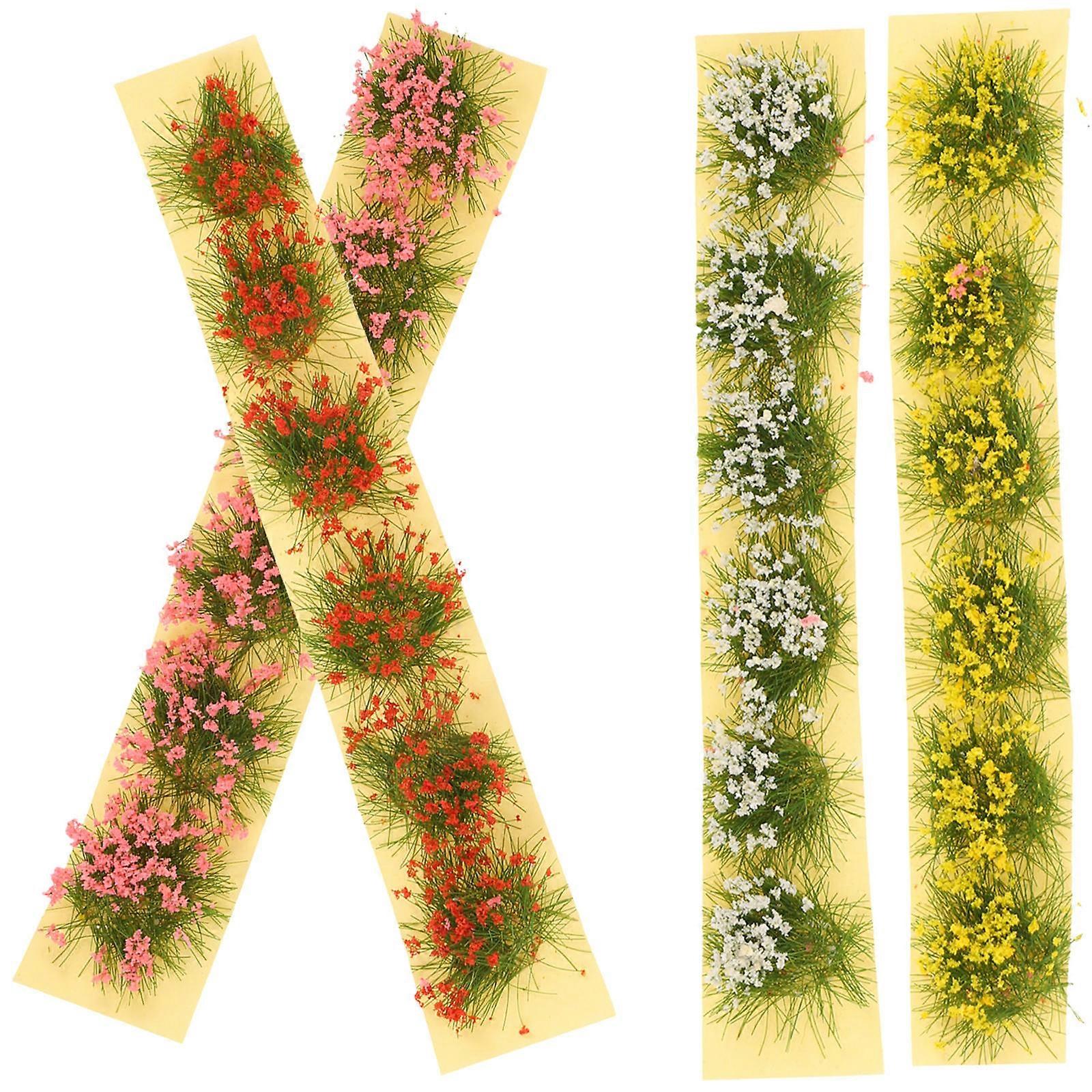 16Pcs Miniature Flower Clusters for DIY Plastic Sand Table Scene Layout