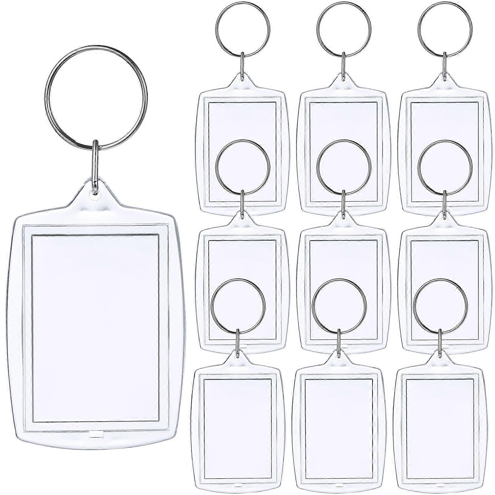 Transparent Acrylic Photo Frame Keychain for Decoration 30Pcs Insert