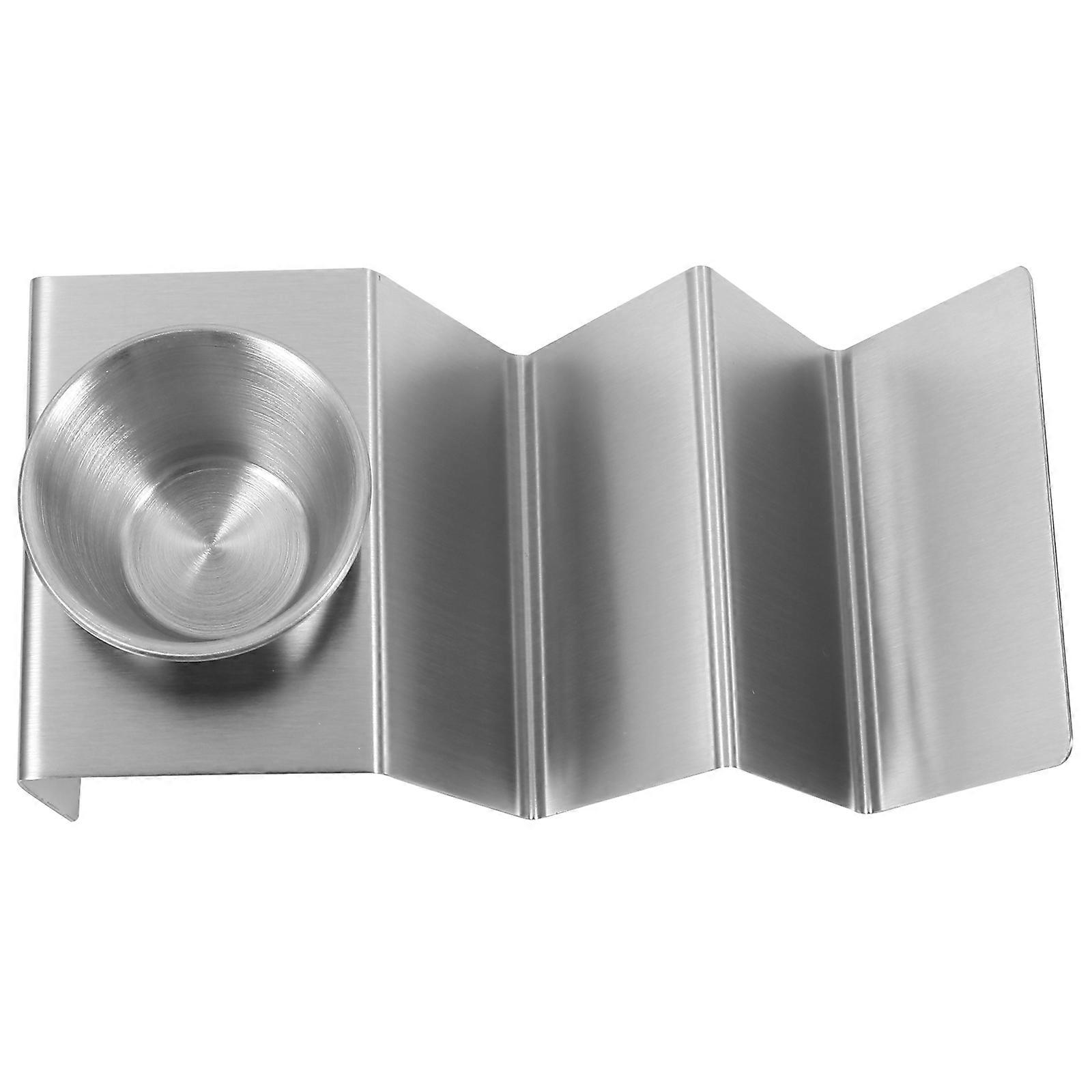 Mexican Pancake Stand Taco Holder for Kitchen Use 3Pcs Silver