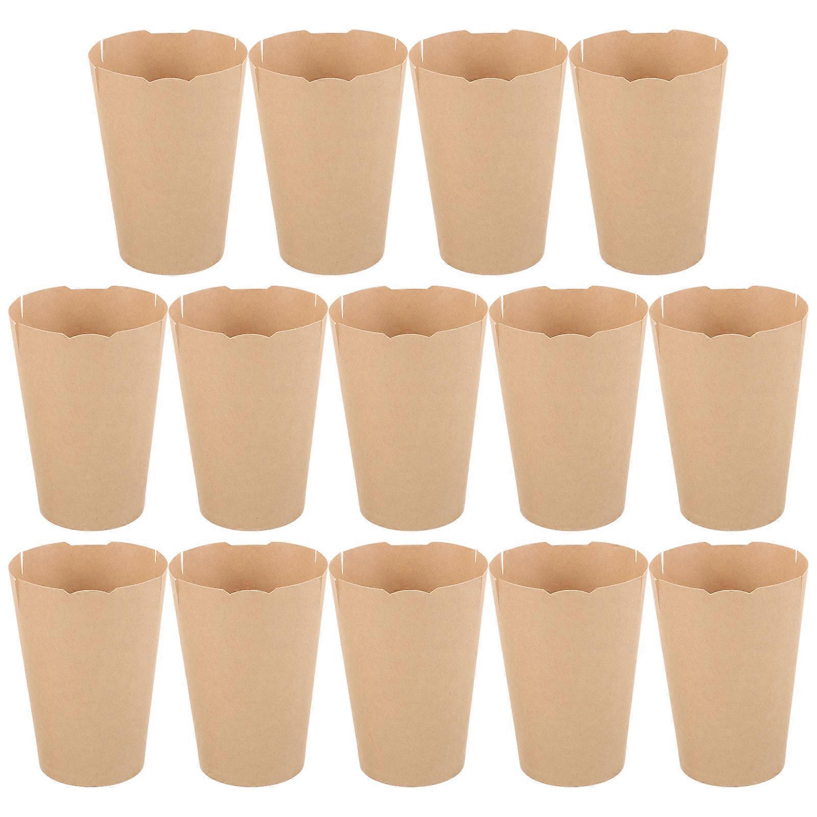 Paper Food Cups Kraft Paper Sealing Cups for Food Use 50Pcs Set
