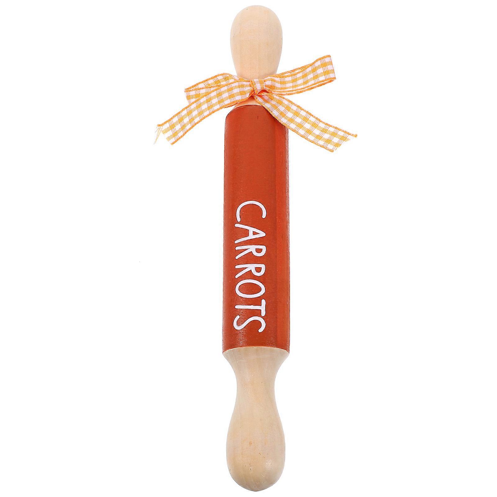 Rustic Easter Tiered Tray Decor Mini Rolling Pin for Tabletop 3Pcs