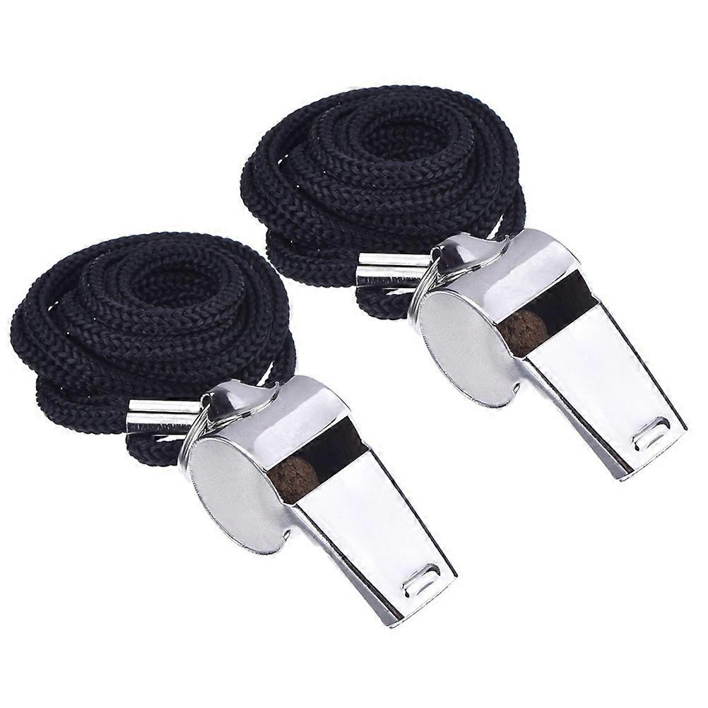Silver Whistles for Referees with Lanyard in 4Pcs Pack