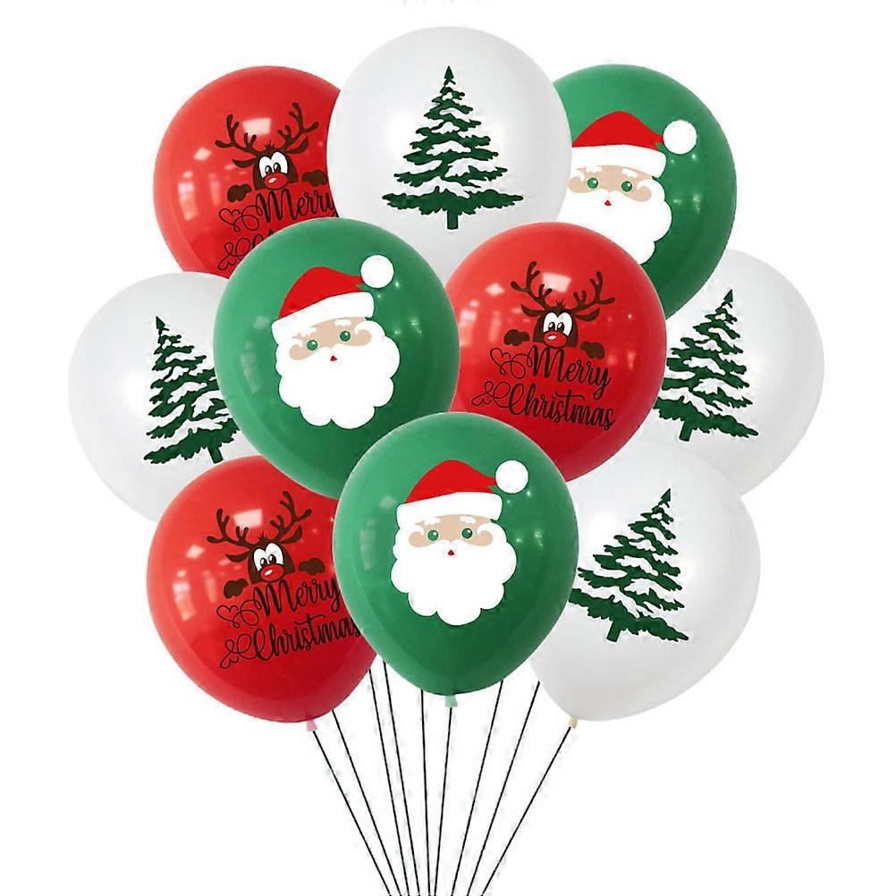 Christmas Latex Balloons 10Pcs Assorted Color Versatile Placement Party Balloons for Decoration