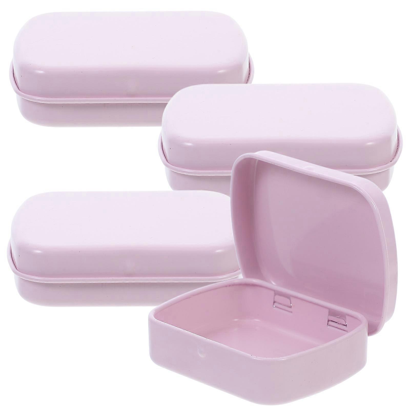 20Pcs Rectangle Metal Storage Tins With Lid For Candies And Craft Organization Compact Portable Use In Stylish Pink