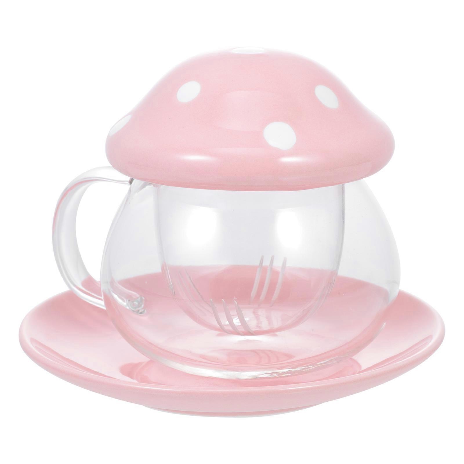 Flower Tea Cup Mushroom Shape Ceramic Tea Strainer For Office Use 1 Set