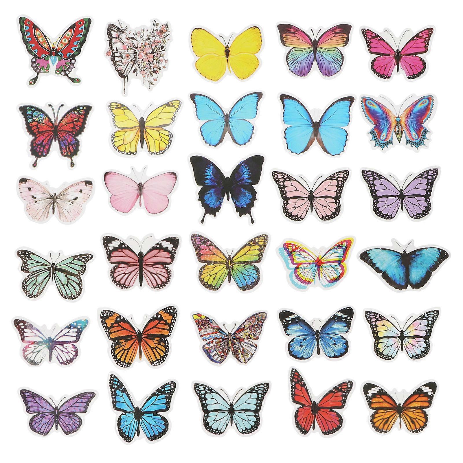 100Pcs Assorted Color Butterflies Decal Stickers for Decoration Graffiti