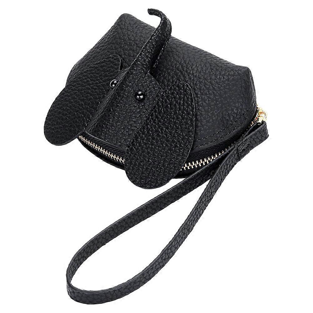 Elephant Coin Purse for Women with Hand-Held Function in Black