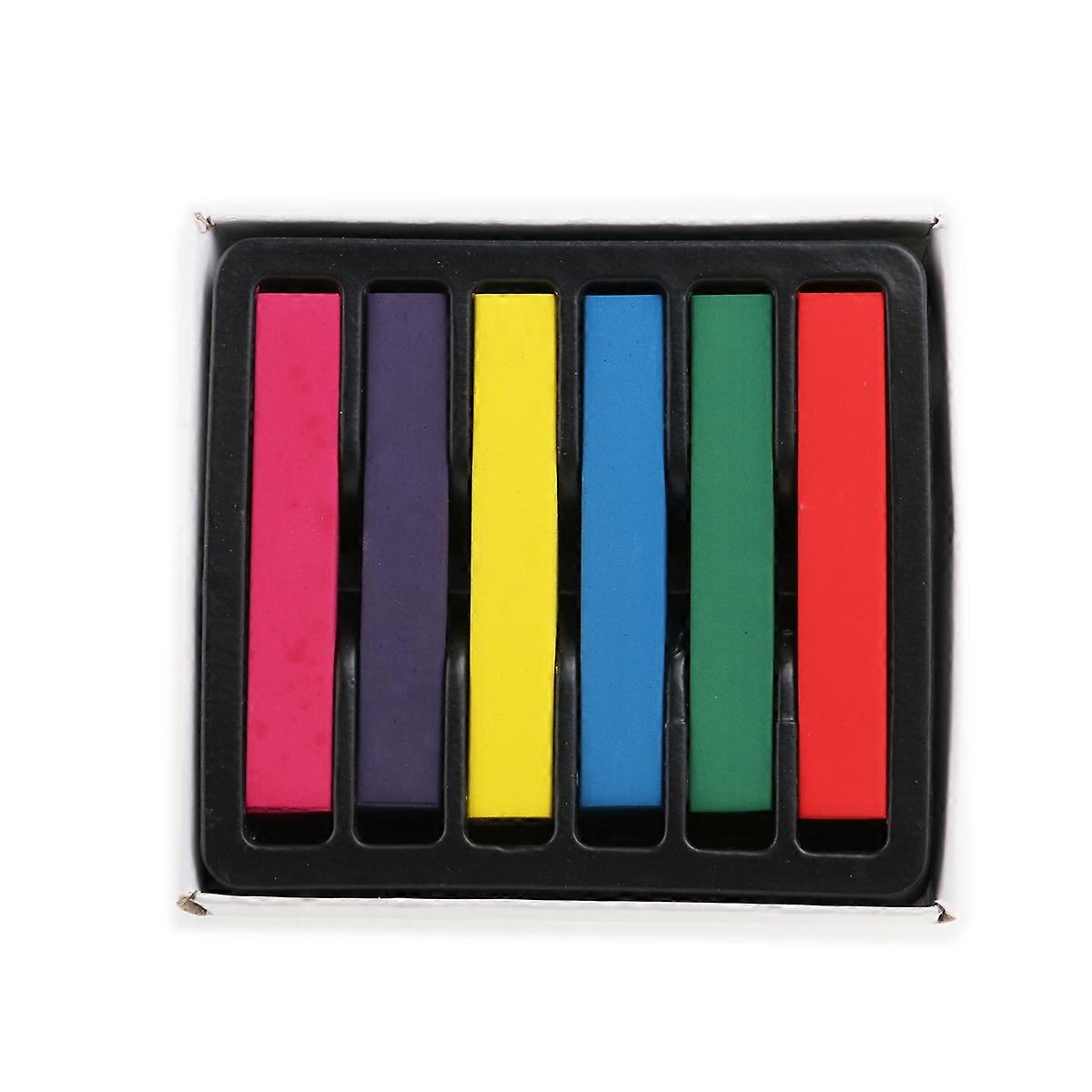 Assorted Color Hair Chalks for Temporary Hair Dye in 6 Colors Kit