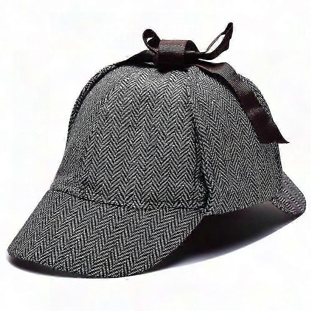 Grå ull-tweed hjortehatt