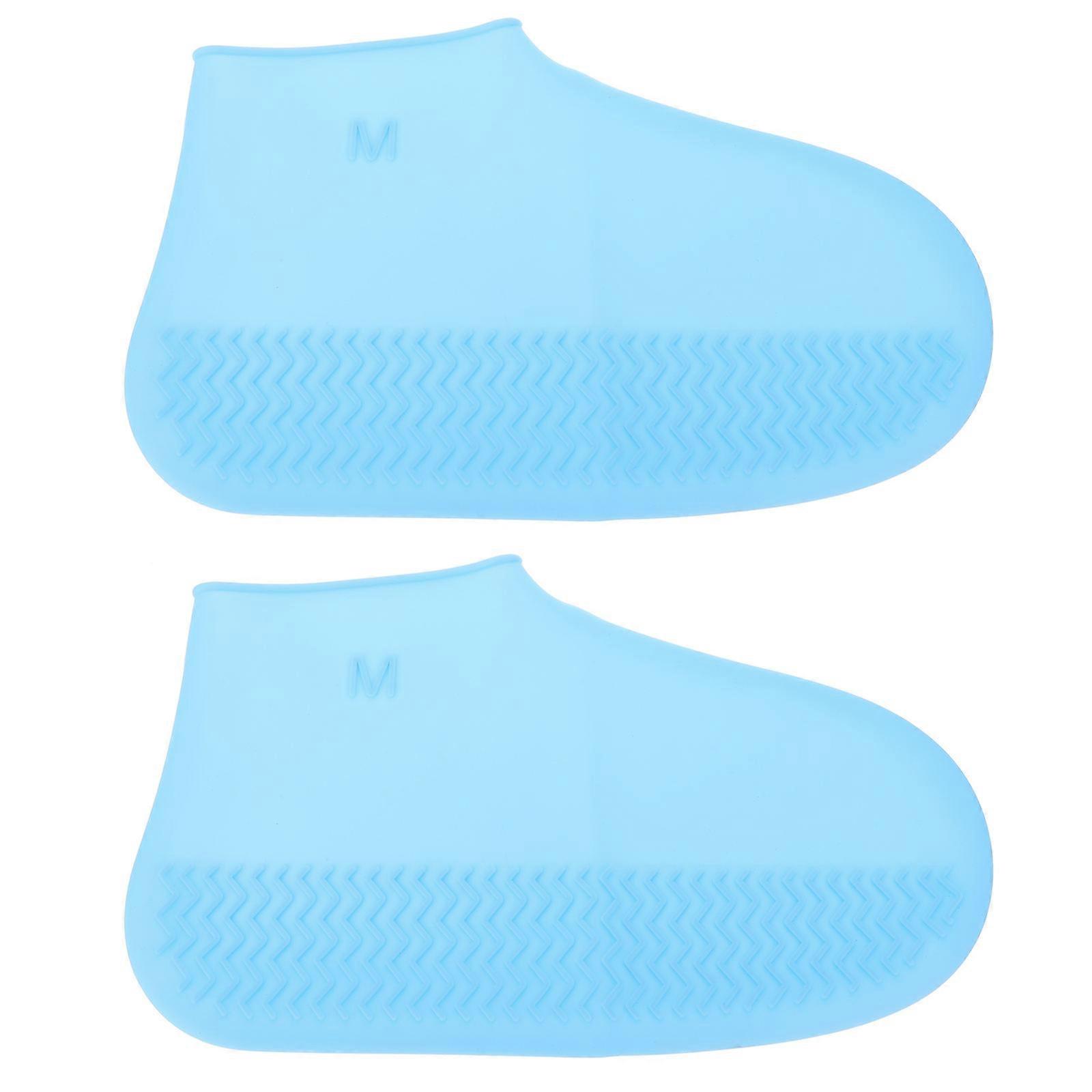Silicone Shoe Covers Rainproof Shoes Protector for 3Pairs Blue Material
