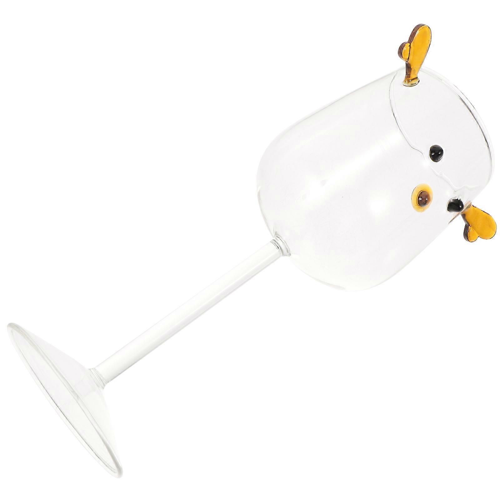 Drinking Glasses Cartoon Glass Cup for Home Use 2Pcs Assorted Colors