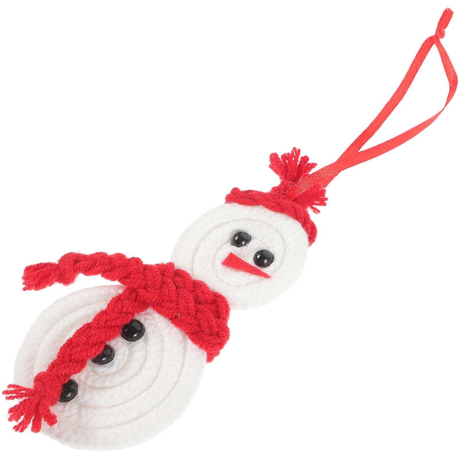 3Pcs Christmas Snowman Pendant Scene Decor Suitable For Christmas Tree Windows Parties In Bright Red Color