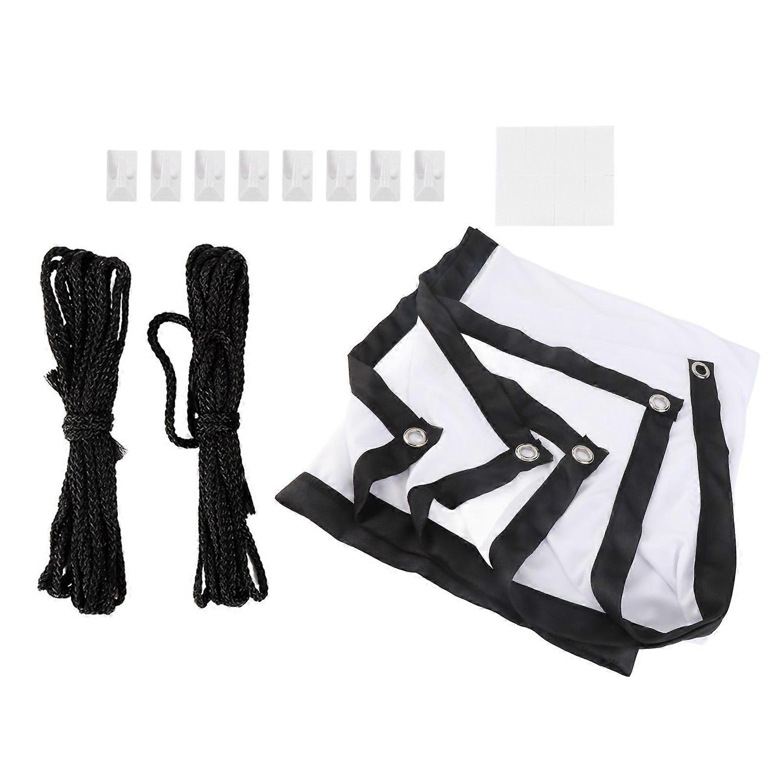 16:9 Thicken Portable Non Crease Soft White Polyester Projector Curtain Projection Screen(60in )