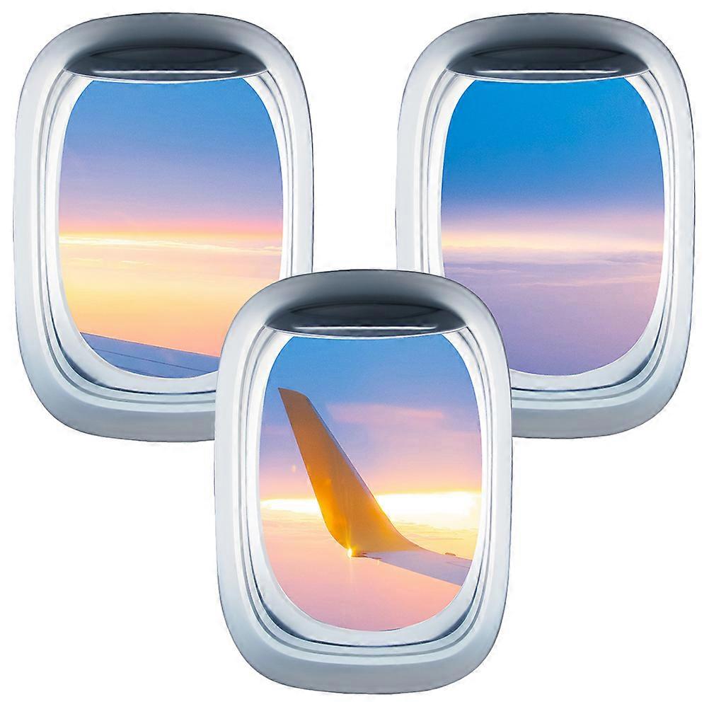 Landscape Wall Mural Airplane Window Decal for Wall Decor 15 Sheets