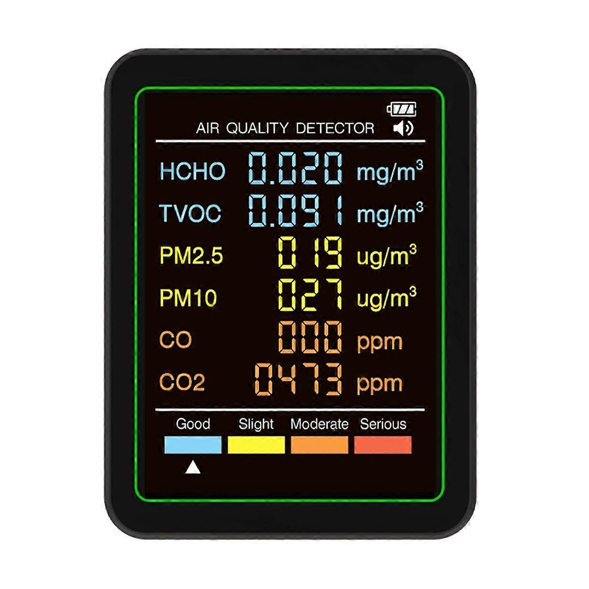 6 in 1 Air Quality Monitor Multifunctional Automatic Display B